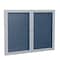 Ghent Enclosed Bulletin Board, 2 Door, Vinyl, 3 ft H x 5 ft W, Navy PA23660VX-195 - alternate 1